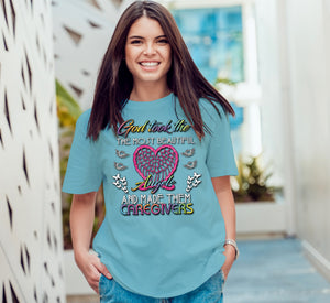 God Took The Most Beautiful Angels and Made Them Caregivers Glitter T-Shirt